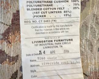 Livingston Furniture Sofa, Chair and ottoman