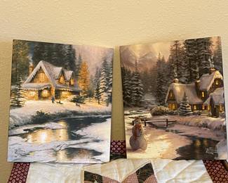 Winter scene paintings