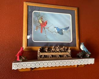 Home decor - many, many, many Cardinal pictures and bird figurines