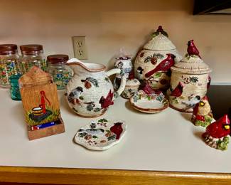 Cardinal Canister set, pitchers