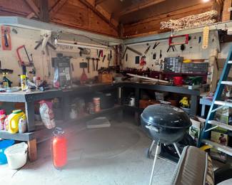 Garage or shop tools and miscellaneous items