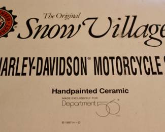 Harley-Davidson Motorcycle Shop department 56 collectible Christmas decor The Original Snow Village