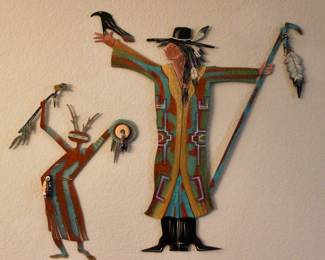 Native American metal artwork