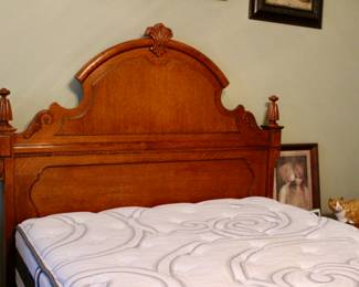Master bedroom bed frame and mattress