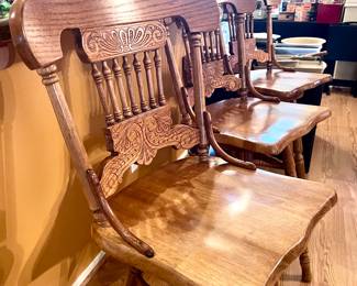 High top wood chairs (set of 3)