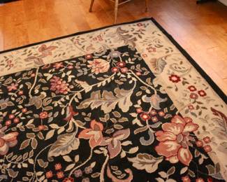 Large leafy and floral area rug