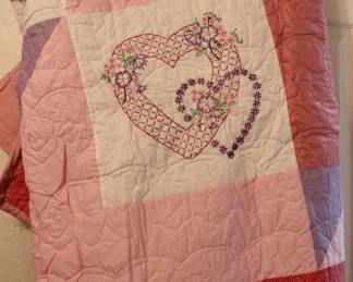 Hand made heart quilt