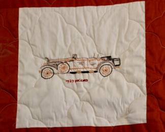 Vintage car themed hand made quilt