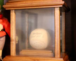 Collectible softball in case