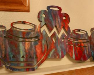 Metal pots wall decor