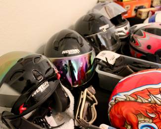 Various motorcycle helmets and designs