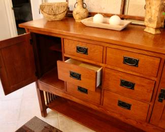 Hallway storage cabinet with many drawers