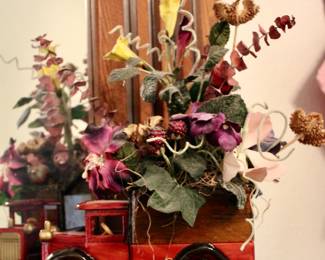 Cute truck with flowers desktop decor