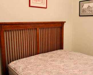 Queen sized wood bed frame