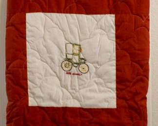 Handmade car themed quilt