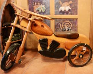Mini wooden motorcycle decor