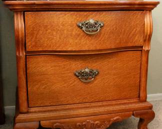2-tier light wood side table night stand
