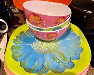 Spring colorful plates
