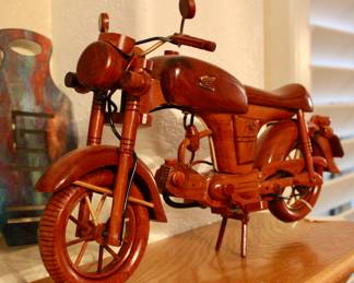 Wooden mini motorcycle decor