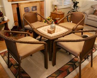 Outdoor patio furniture 4 chairs and center table