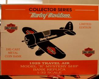 Harley-Davidson collectors series 1929 travel air model R mystery ship bank replica