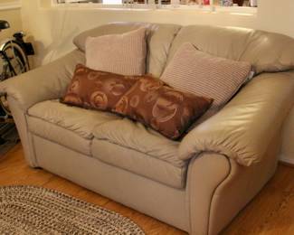 Brown loveseat sofa
