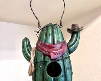 Hanging cowboy cactus decor
