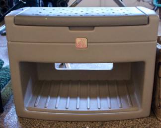 Plastic storage container outdoors