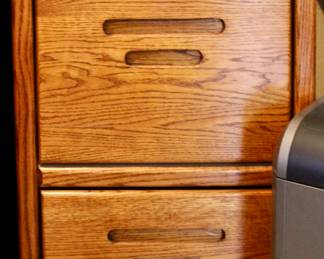 Small 2-tier wooden file cabinet