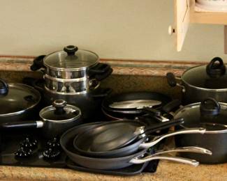 Pans and kitchen supplies