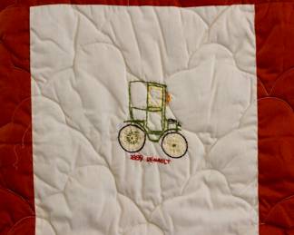 Hand made quilt motor vehicles through the years