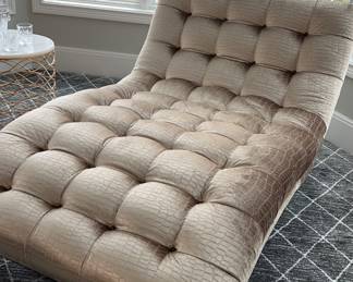 Massoud custom made Charlotte tufted double chaise. Beautiful details and very stunning piece. Approx dimensions 72” long and 42” wide. 