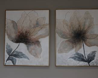 Uttermost Vanishing Blooms hand painted wall art. Sold as a set. Each item is 51” H and 41” W. 