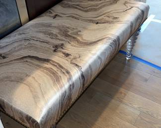 Massoud Acrylic Bench custom made. Approx dimensions W 46” D 23” H 20” Two available. 