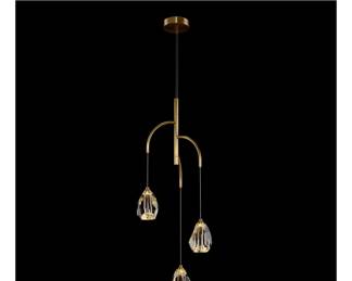 John Richard 3 light glass cut crystal pendant. Three available 43"H X 15"W X 15"D.  