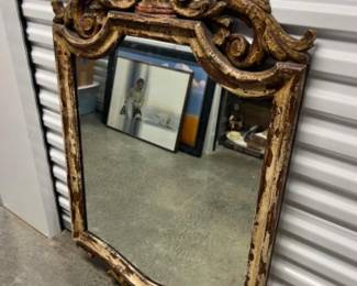 Vintage La Barge Rustic Wood Carved Mirror - 50"T