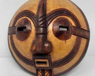 Ghana Double Mouth Ceremonial Tribal Folk Art Carved Mask