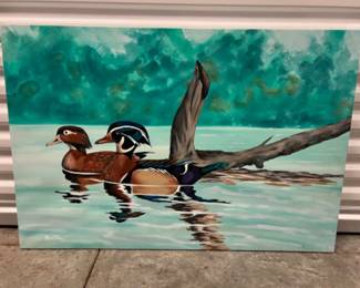 Original Wood Duck Painting on Canvas by Pietke
