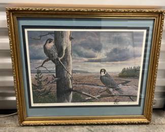 S/N Peregrines at Sunrise by Newbold Art Print 926/1200