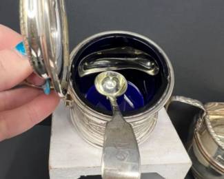 Antique & Vintage Serving Ware - Cobalt Glass, Salt Cellars, Condiment Jars +