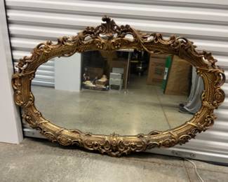 1983 Burwood Composite Gold Gilt Rococo Oval Mirror