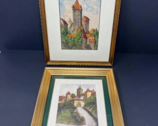 Vintage German Art Print & Etching Print