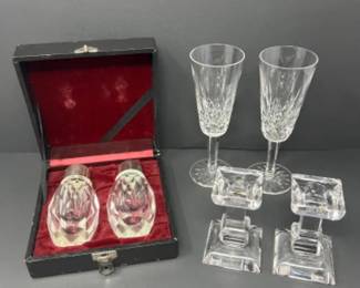 Crystal - Waterford Flutes - Villeroy & Boch Candle Holders +