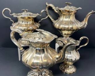 Antique Victorian James Dixon & Son Sheffield Coffee Pots, Pitcher +