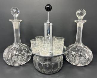 Mid Century Park Sherman Pump Decanter & Crystal Decanters