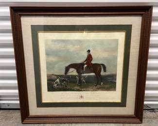 Framed Hacker & Barraud Engraving Art Print "Mr Charles Davis on Traverser"