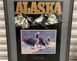 Signed Daniel Smith "Alaska Waterfowl Conservation Stamp" Poster