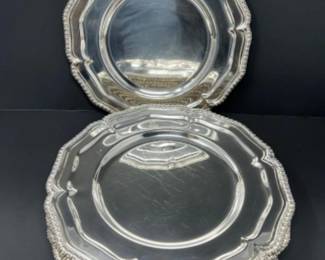 (24) Antique Silver Plate Chargers - 11.5"D
