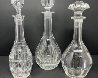 Trio of Crystal Decanters - Signed Rexxford - Waterford