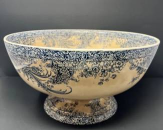 Antique Maddock Lamberton Large Flow Blue Punch Bowl
